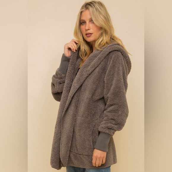 Faux fur So Soft plush hooded jacket with pockets - Picture 1 of 1